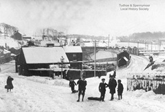 Ferryhill Station in the snow c.1900