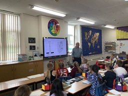 Rick Smith at Tudhoe Colliery Primary School.