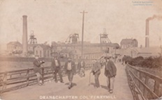 Dean & Chapter Colliery, Ferryhill. Posted 4th February 1911 to Mr M Richardson 158 High Street, Talke Pitts, Stoke-on-Trent.