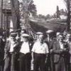 Tudhoe Colliery banner in Attwood Terrace 6th July 1955 before going to Durham Miner’s Gala.