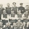26th Dec 1950 Tudhoe Park Colliery Officials and Deputies football match. The Officials team with mascot Ken Scurr.