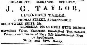 Taylor's advertisement in Northeastern Daily Gazette 6th May 1899.