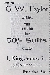 Taylor's advertisement from Spennymoor Allotment Annual Show Programme 1937.